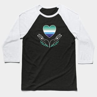 MLM Gay Men Pride Flag Heart Baseball T-Shirt